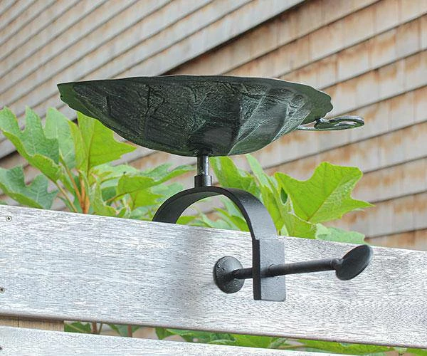Achla Aspen Leaf Bird Bath With Over Rail Bracket 5 Achla Aspen Leaf Bird Bath With Over Rail Bracket