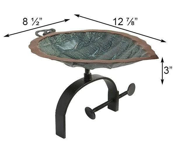 Achla Aspen Leaf Bird Bath With Over Rail Bracket 6 Achla Aspen Leaf Bird Bath With Over Rail Bracket