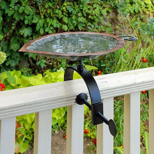 Achla Aspen Leaf Bird Bath With Over Rail Bracket 4 Achla Aspen Leaf Bird Bath With Over Rail Bracket