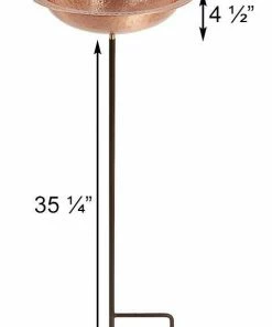 Achla Hammered Solid Copper Bird Bath With Stake