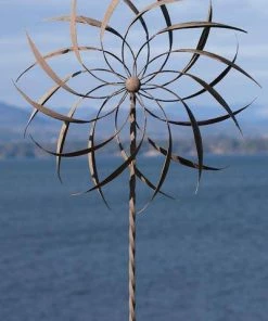 Ancient Graffiti Kinetic Pinwheel Brown 76" Spinner Lawn & Garden