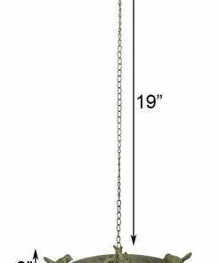 Esschert Design Aged Metal Hanging Bird Bath With Two Birds