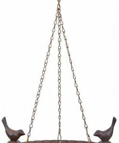 Esschert Design Petite Hanging Bird Bath With Bird Accents