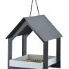 Esschert Design Hanging Fly Through Black & Gray Bird Feeder Hanging Feeders