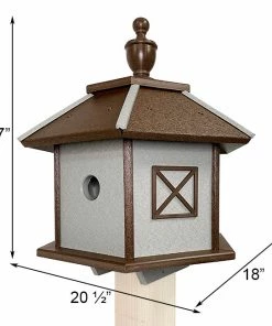 Green Meadow Houses & Feeders Polywood Recycled Plastic Gazebo Bird House, Brown And Gray Post / Pole Mounted Houses