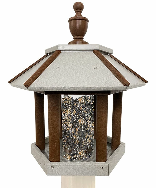 Green Meadow Houses & Feeders Polywood Recycled Plastic Gazebo Bird Feeder, Brown And Gray Post / Pole Mounted Feeders 5 Green Meadow Houses & Feeders Polywood Recycled Plastic Gazebo Bird Feeder, Brown And Gray Post / Pole Mounted Feeders