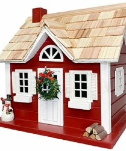Home Bazaar Christmas Cape Red Bird House With LEDs