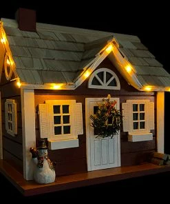 Home Bazaar Christmas Cape Red Bird House With LEDs