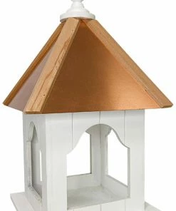 Home Bazaar Post / Pole Mounted Feeders Madison Hanging Platform Bird Feeder With Copper Roof