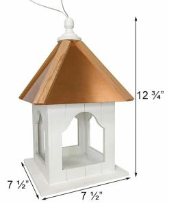 Home Bazaar Post / Pole Mounted Feeders Madison Hanging Platform Bird Feeder With Copper Roof