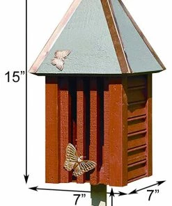 Heartwood Flutterbye Butterfly House & Pole, Redwood Butterflies