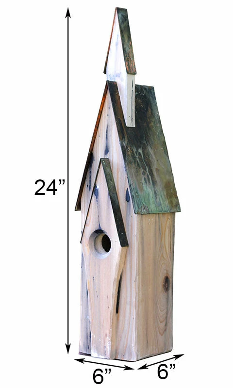 Post / Pole Mounted Houses Heartwood Graceland Bird House, Weathered White 4 Post / Pole Mounted Houses Heartwood Graceland Bird House, Weathered White