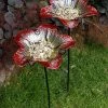 Nestera Summer Burst Glass Bird Baths With Stakes, Pack Of 2 Standing Bird Baths