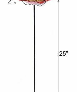 Nestera Summer Burst Glass Bird Baths With Stakes, Pack Of 2 Standing Bird Baths