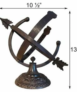 Rome Industries Armillary Brown Aluminum 10" Sundial With Sunbursts