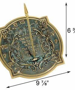 Rome Industries Happiness Brass Verdigris 9.875" Sundial Lawn & Garden