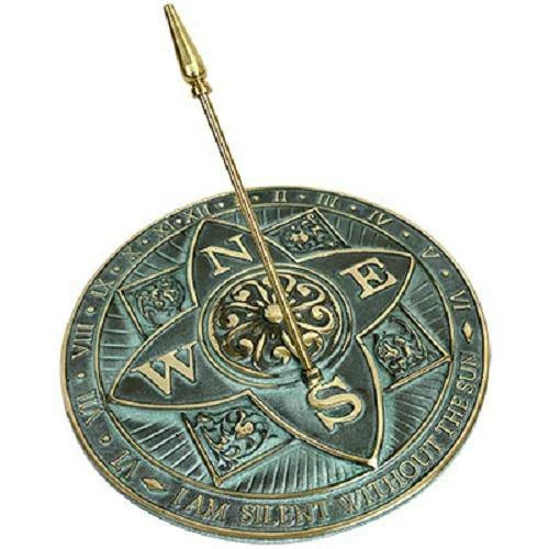 Rome Industries Rosette Brass Verdigris 10.5" Sundial Lawn & Garden 3 Rome Industries Rosette Brass Verdigris 10.5" Sundial Lawn & Garden