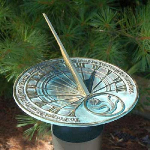 Rome Industries Gardeners Reflection Brass Verdigris 10" Sundial Lawn & Garden 3 Rome Industries Gardeners Reflection Brass Verdigris 10" Sundial Lawn & Garden