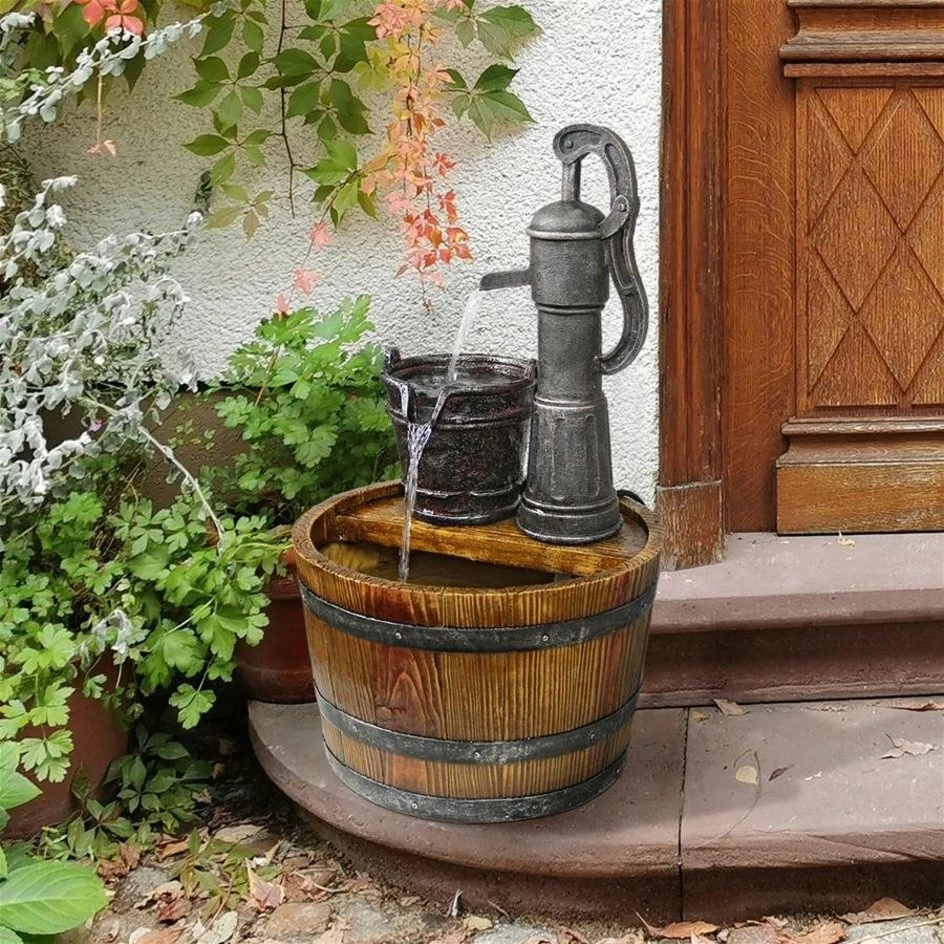 Design Toscano Lawn & Garden Cistern Well Pump Barrel Garden Fountain 3 Design Toscano Lawn & Garden Cistern Well Pump Barrel Garden Fountain