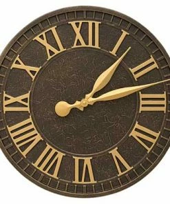 Whitehall Products Geneva Aged Bronze 16" Aluminum Wall Clock Lawn & Garden