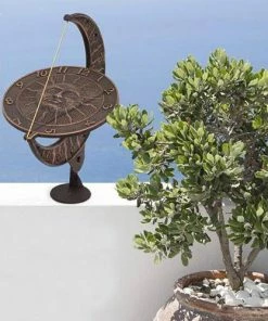Whitehall Products Sun And Moon French Bronze 12" Aluminum Sundial Lawn & Garden 7 Whitehall Products Sun And Moon French Bronze 12