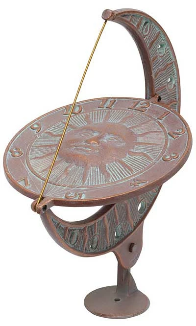 Whitehall Products Sun And Moon Copper Verdi 12" Aluminum Sundial Lawn & Garden 3 Whitehall Products Sun And Moon Copper Verdi 12" Aluminum Sundial Lawn & Garden