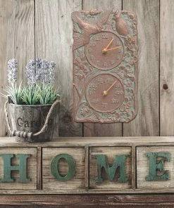 Whitehall Products Lawn & Garden Cardinal Copper Verdi 13.5" Clock & Thermometer