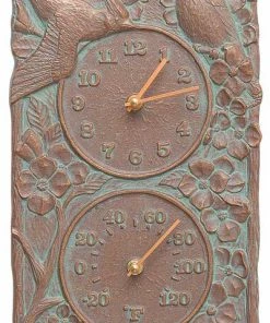 Whitehall Products Lawn & Garden Cardinal Copper Verdi 13.5" Clock & Thermometer