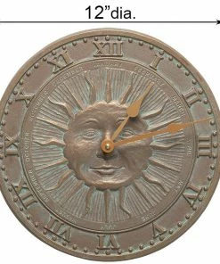 Whitehall Products Sunface Copper Verdi 12" Clock Lawn & Garden