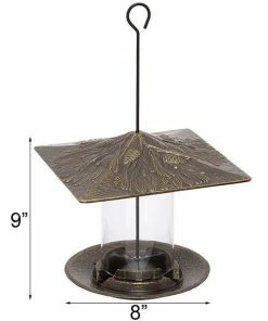 Whitehall Products Pinecone French Bronze Colored Tube Bird Feeder Hanging Feeders