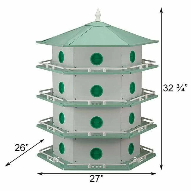 Heath Mfg Aluminum 24-Room Deluxe Purple Martin House Post / Pole Mounted Houses 4 Heath Mfg Aluminum 24-Room Deluxe Purple Martin House Post / Pole Mounted Houses