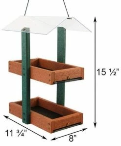 Woodlink Audubon Going Green Double Platform Green & Brown Bird Feeder Hanging Feeders 5 Woodlink Audubon Going Green Double Platform Green & Brown Bird Feeder Hanging Feeders