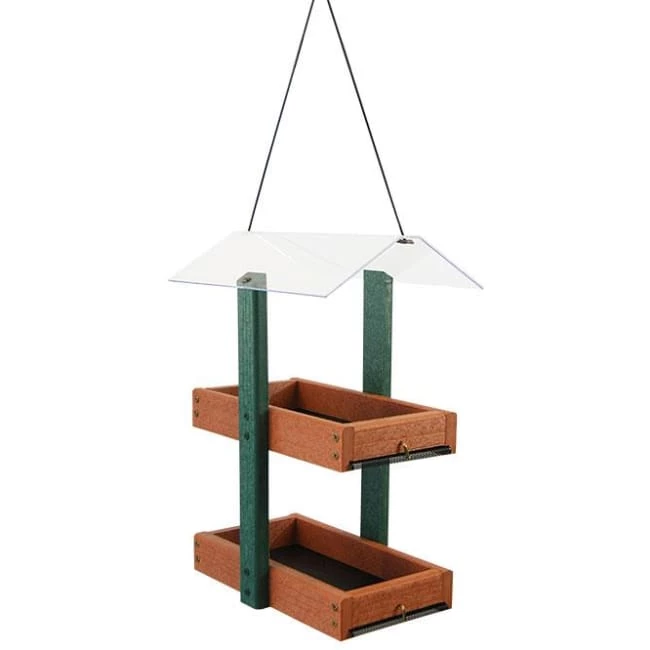 Woodlink Audubon Going Green Double Platform Green & Brown Bird Feeder Hanging Feeders 3 Woodlink Audubon Going Green Double Platform Green & Brown Bird Feeder Hanging Feeders