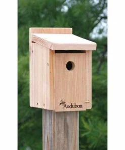 Woodlink Post / Pole Mounted Houses Audubon Wren And Chickadee House