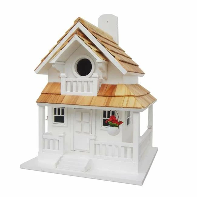 Home Bazaar Backyard Cottage White Bird House Decorative Houses 3 Home Bazaar Backyard Cottage White Bird House Decorative Houses