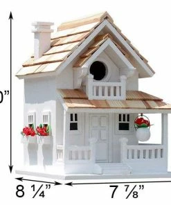 Home Bazaar Backyard Cottage White Bird House Decorative Houses