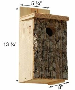 Uncle Dunkel Bark Clad Bluebird House Post / Pole Mounted Houses