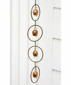 Ancient Graffiti Lawn & Garden Bell Rain Chain, Copper