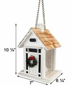 Home Bazaar Hanging Feeders Bellport Cottage Holiday White Bird Feeder