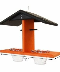 Green Meadow Houses & Feeders Black And Orange Recycled Plastic Double Oriole Feeder Hanging Feeders