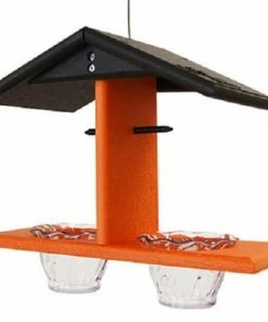Green Meadow Houses & Feeders Black And Orange Recycled Plastic Double Oriole Feeder Hanging Feeders