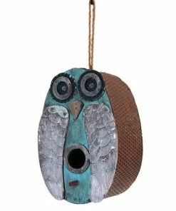 Songbird Essentials Blue Owl Bird House Decorative Houses