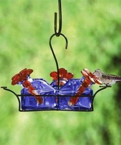 Parasol Bouquet-3 Hummingbird Feeder, Blue Hummingbird Feeders