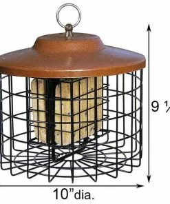 Stokes Select Cage Feeders Caged Double Suet Feeder, Brown