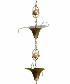 Ancient Graffiti Calla Lilies And Bells Rain Chain Lawn & Garden