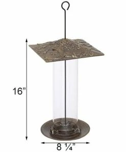 Whitehall Products Cardinal French Bronze Large Tube Bird Feeder Hanging Feeders