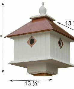 A Wing And A Prayer Decorative Houses Carriage Bird House With Hammered Copper Colored Metal Roof