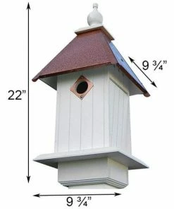 A Wing And A Prayer Cathedral Bird House With Hammered Copper Colored Metal Roof Decorative Houses