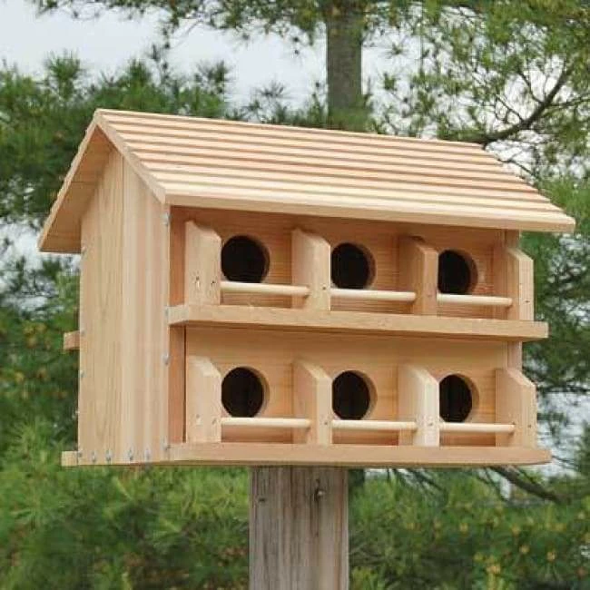 Heath Mfg Post / Pole Mounted Houses Cedar Purple Martin House W/ Round Entrance Holes 3 Heath Mfg Post / Pole Mounted Houses Cedar Purple Martin House W/ Round Entrance Holes