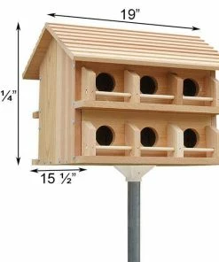 Heath Mfg Post / Pole Mounted Houses Cedar Purple Martin House W/ Round Entrance Holes